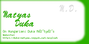 matyas duka business card